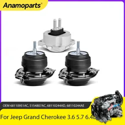 3Pcs Engine Motor &Transmission Mount Set Fit 3.6 5.7 6.4 L For Jeep Grand Cherokee Dodge Durango 3.6L 5.7L 6.4L