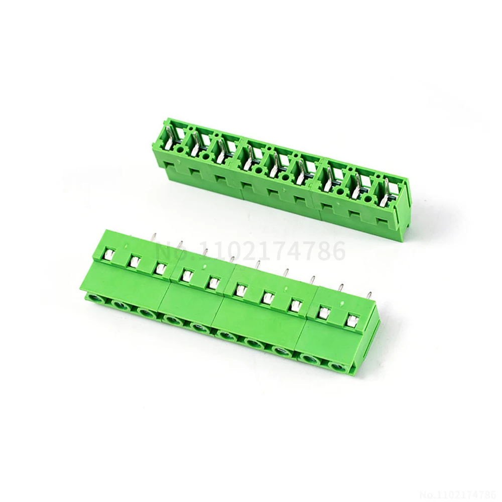 (5 pcs) 129 - 5.08mm screw-type terminal block PCB-mounted pluggable 2~10P modular 300V 15A 128 5.08