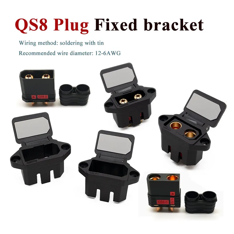 Anti-sparking QS8 Battery Conenctor Strap Fixed Bracket Male Female Charging Port Seat Modified Electric Scooter Charger Plug