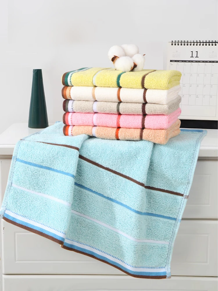 6-piece pure cotton small square towels, household all-cotton children's face towels, 35x35cm
