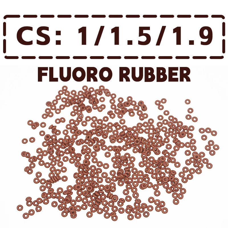 Espesor CS1/1, 5/1,9mm marrón FKM junta tórica FPM junta de sellado de caucho de flúor anillo de arandela de goma al por mayor en especificaciones