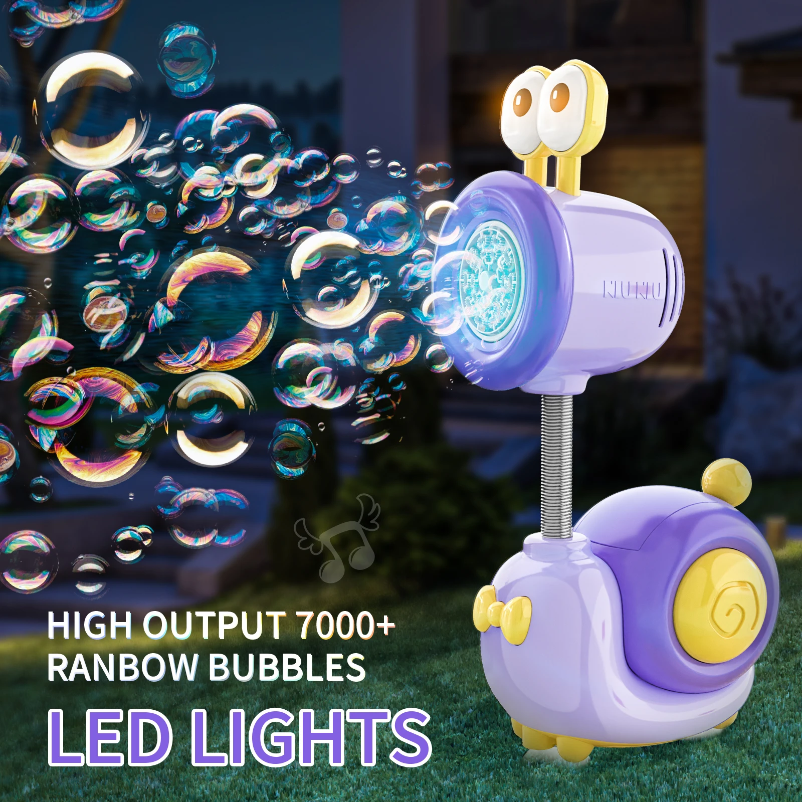 20 Holes Snail Soap Bubble Machine LED Lighting Fully Automatic Bubble Gun Kids Toys Boys Girls Outdoor Wedding Party Game Gifts