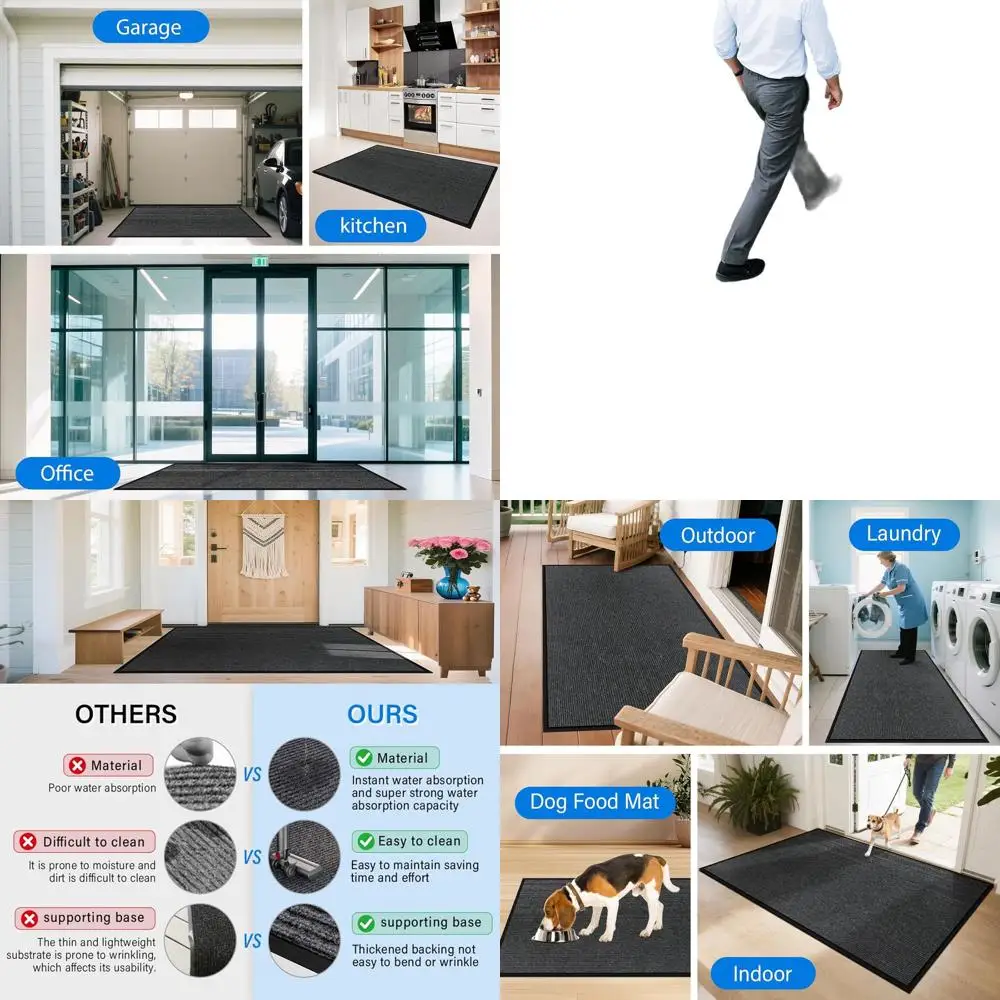 

Rugged 3x5 Door Mat for Indoor & Outdoor Use - Non-Slip, High Traffic Entrance Mat for Home and Business