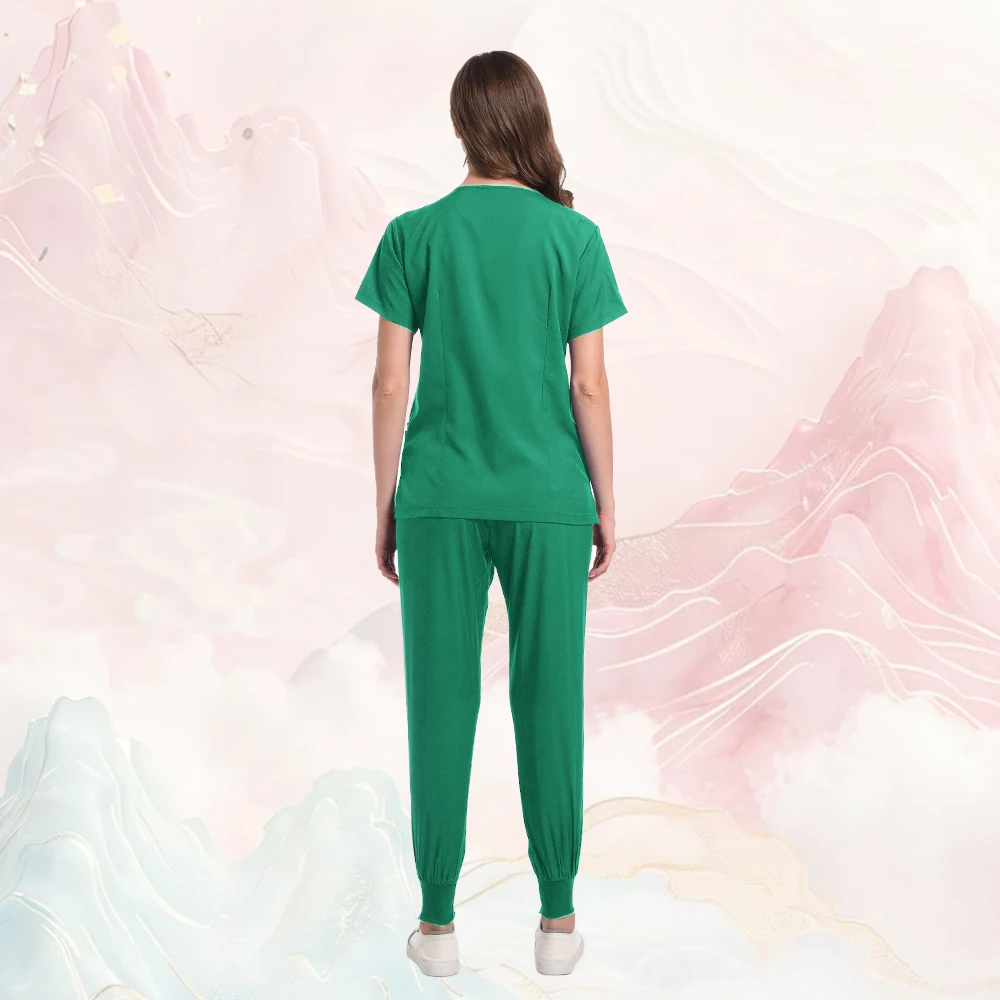 Pakaian Medis untuk Wanita Set Jogger Scrub Celana Menyusui Gaun Bedah Seragam Medis Berkualitas Tinggi Grosir Seragam Kecantikan