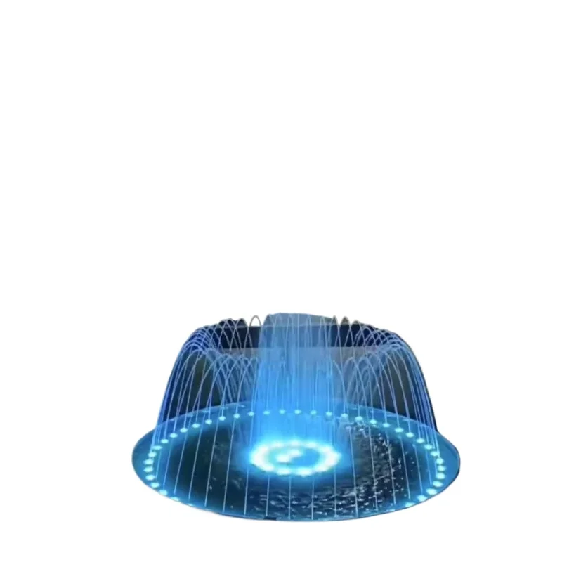 Stunning outdoor garden decoration, colorful LED stainless steel music fountain, lighting and sound display, courtyard landscape