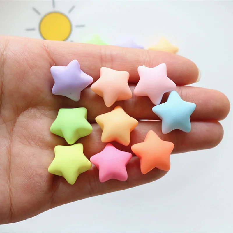 10Pcs New Cute kawaii Star Flat Back Dessert Resin Charms Cabochons Scrapbooking DIY Jewelry Craft Decoration Accessories