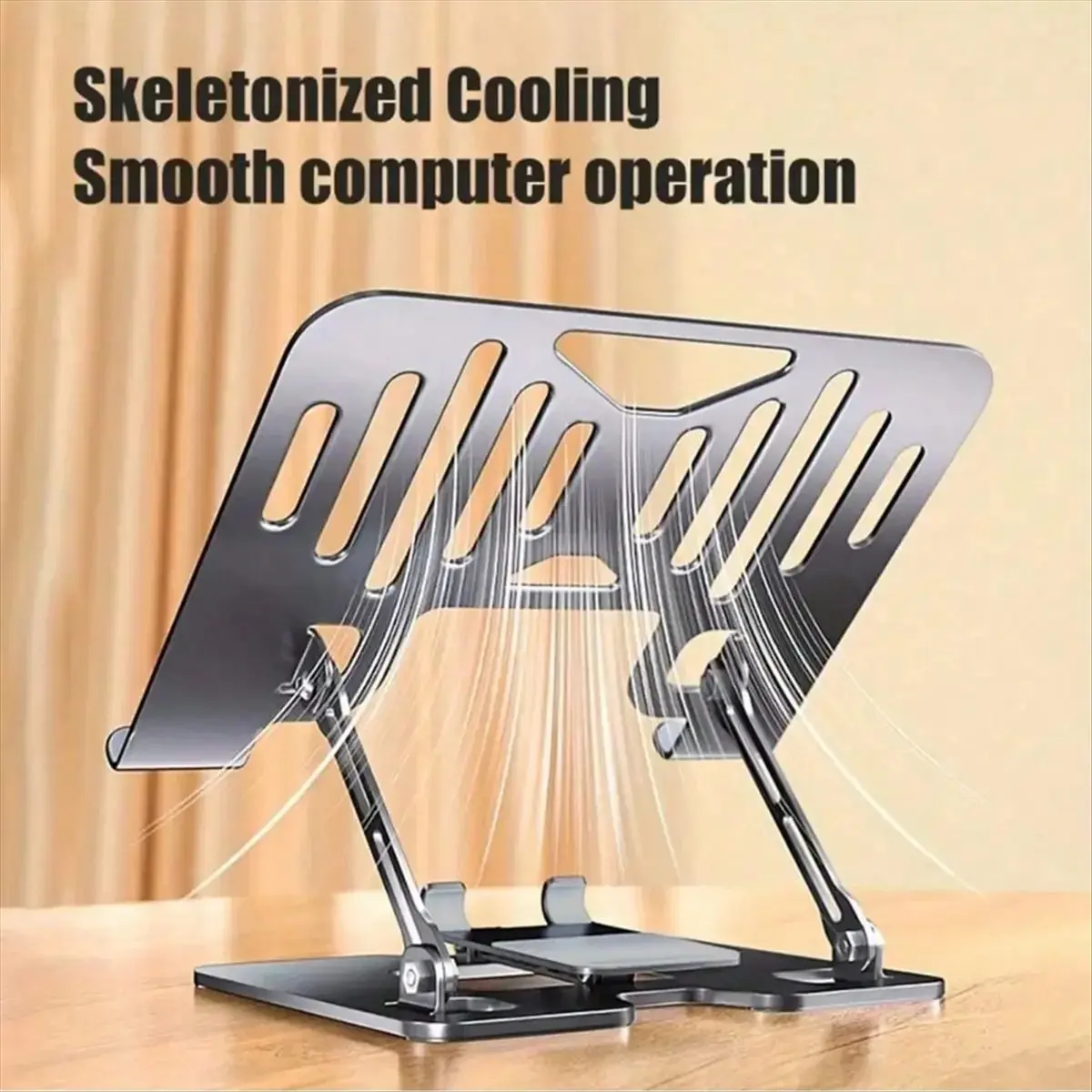 DT77 Heat Dissipation and Anti Slip Foldable 2-in-1 Adjustable Height Stable Stand for Mobile Phones Laptops and Tablets B