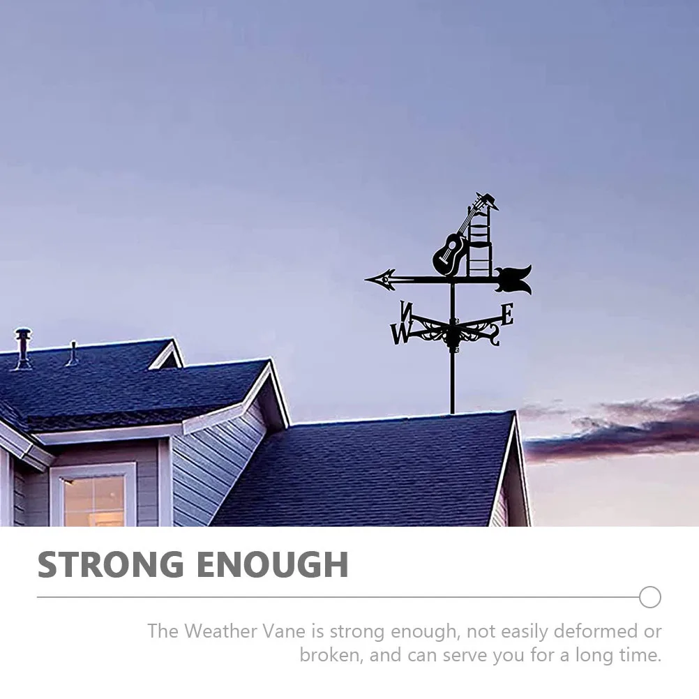 

Vintage Metal Guitar Weathervane Iron Weather Vane for Garden Yard Decor Lawn Pavilion Roof Ornament Direction Indicator