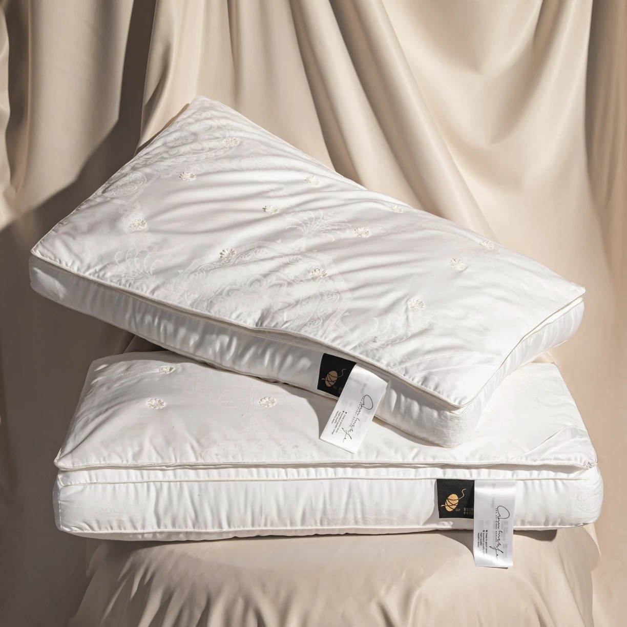 100-cotton-satin-jacquard-silk-filling-pillow-core-softly-supports-neck-and-shoulders-fluffy-pillow-core-for-dry-and-breathable