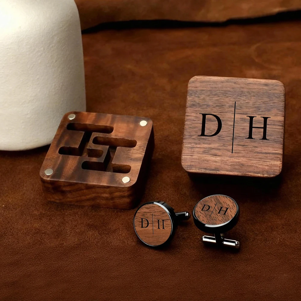 

Personalized Wedding Cufflinks for Groomsmen Gifts, Custom Cufflinks for Birthday Gift, Box for Cufflinks and Cufflinks Set