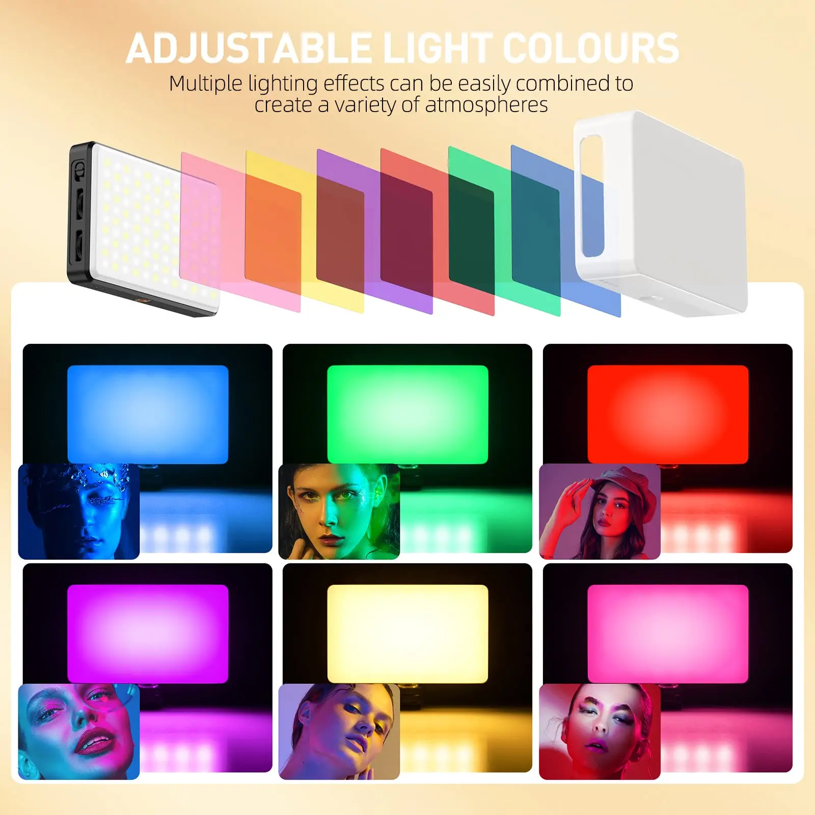 ST-120 LED Video Light Fill Light Rechargeable 3000 MAh CRI95 Portable Mini Selfie Light 2500-9000K Ajusted 3 Light Modes