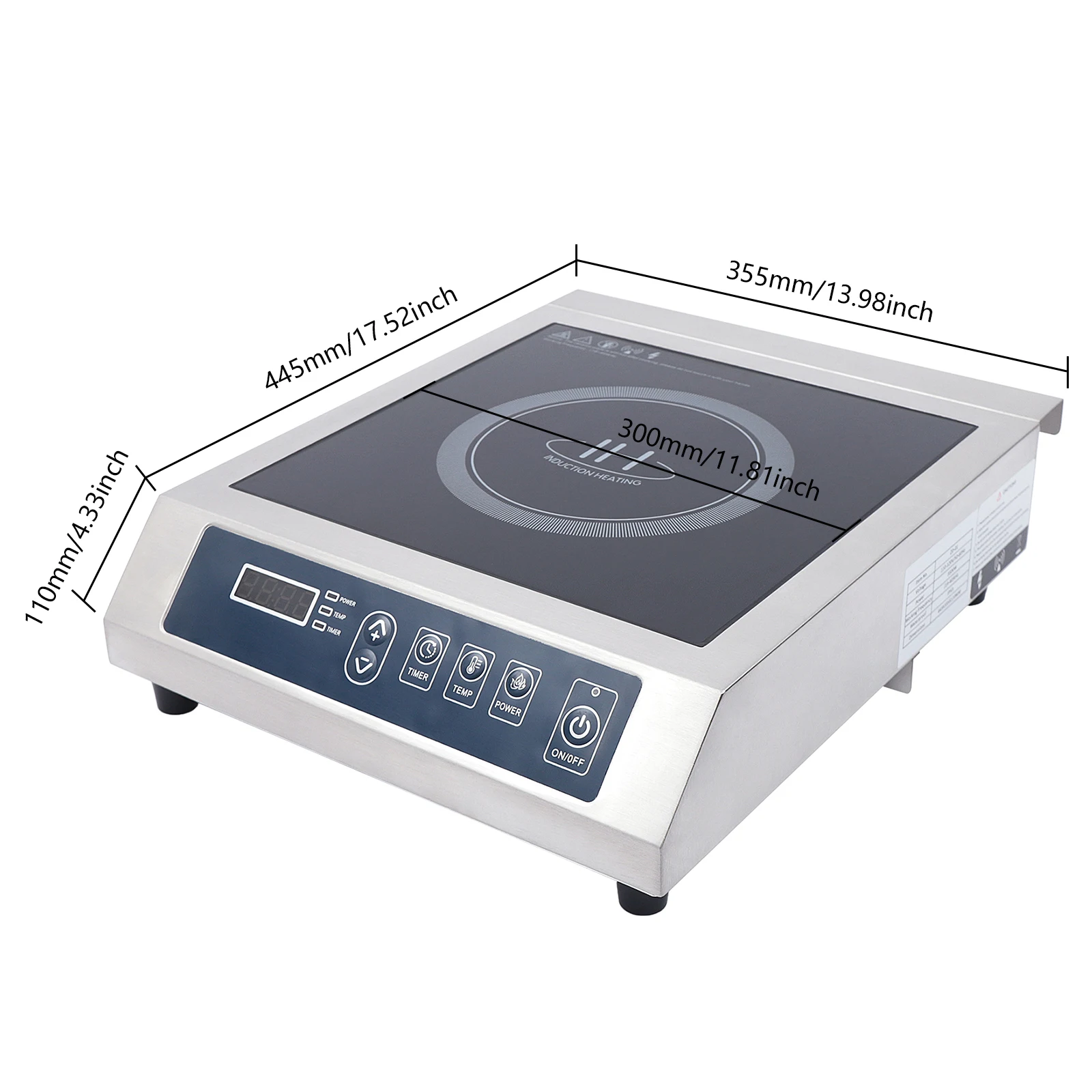 Sweetmile Portable Induction Cooktop 220V 3500W Countertop Burner with Digital Sensor and Timer Setting