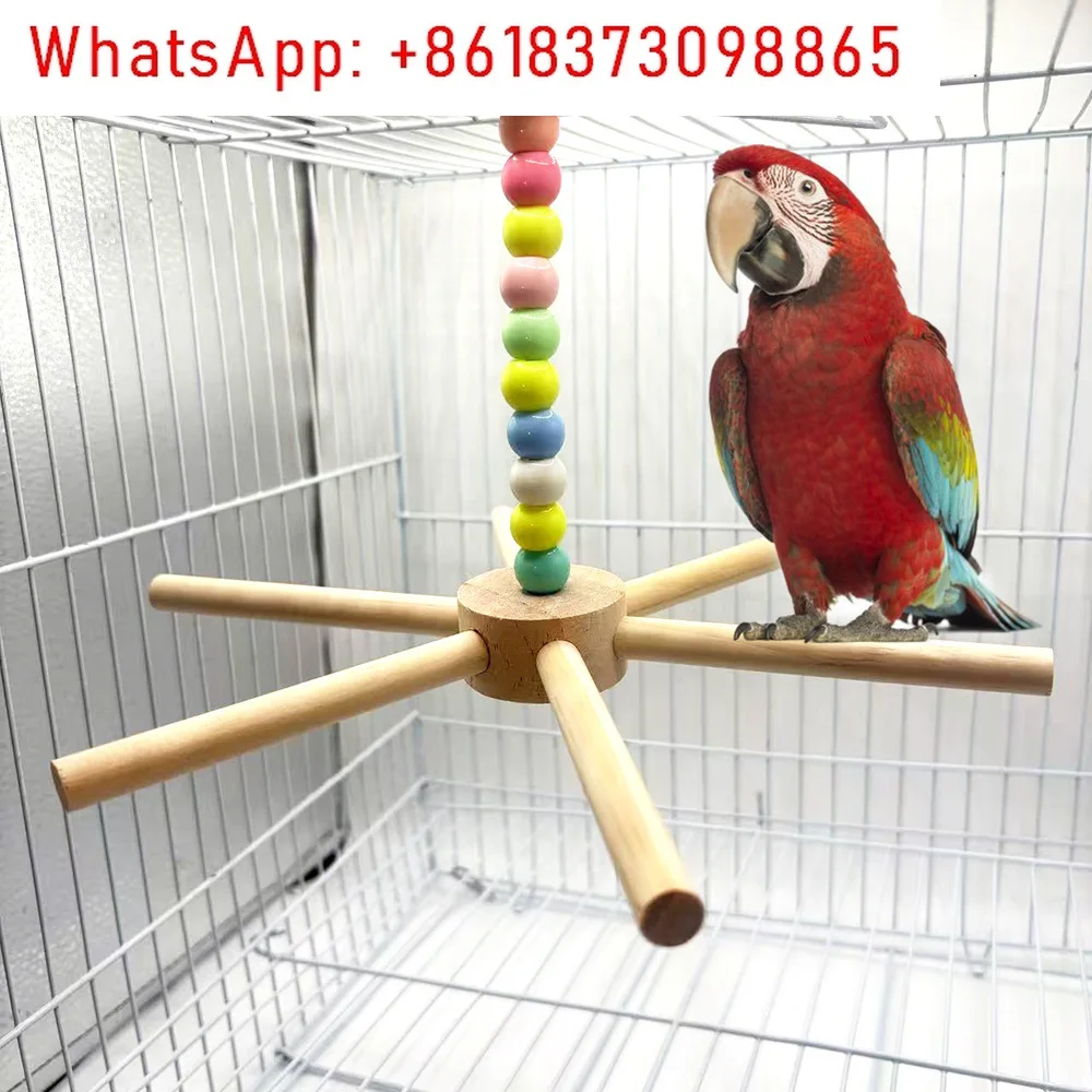 2Pcs Parrot Bird Toys Color Rotatable Windmill Swing Parrot Educational Toys