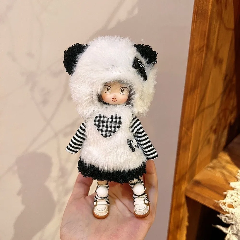 العصرية سترة معطف 1/8 1/12 BJD الملابس مع قبعة فستان جميل الخريف والشتاء نمط تغيير الملابس والاكسسوارات فتاة لعبة هدية