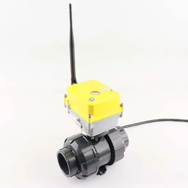 wifi electric PVC ball valve, smart valve mobile APP remote control, live connection ball valve