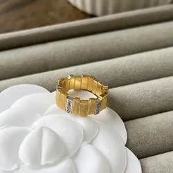 Light luxury high-end wire drawing rings for women Couple exquisite irregular design new in retro fashion ring hip-hop jewelry