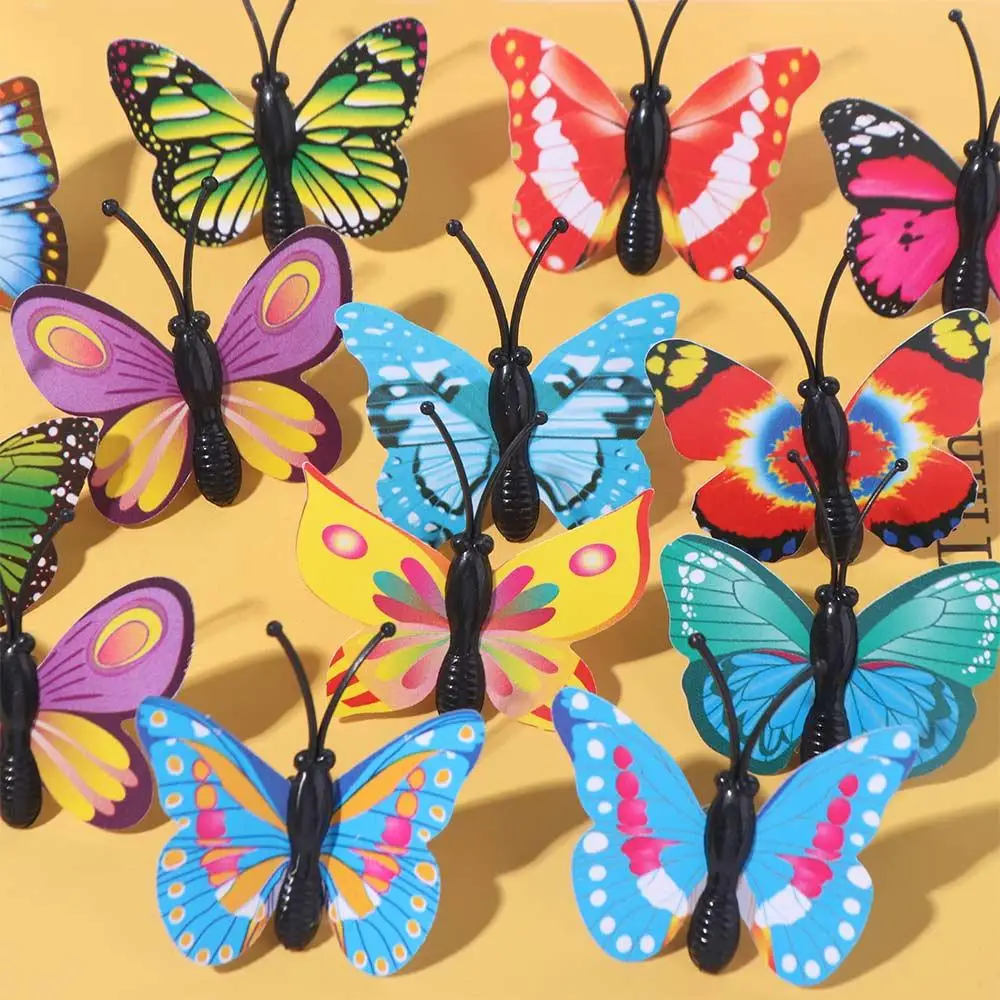 30 قطعة الفراشات الملونة الإبداعية دفع دبابيس ثلاثية الأبعاد قابلة لإعادة الاستخدام السبورة دفع دبابيس DIY بها بنفسك متعددة الوظائف ترصيع الزخرفية Corkboard #5