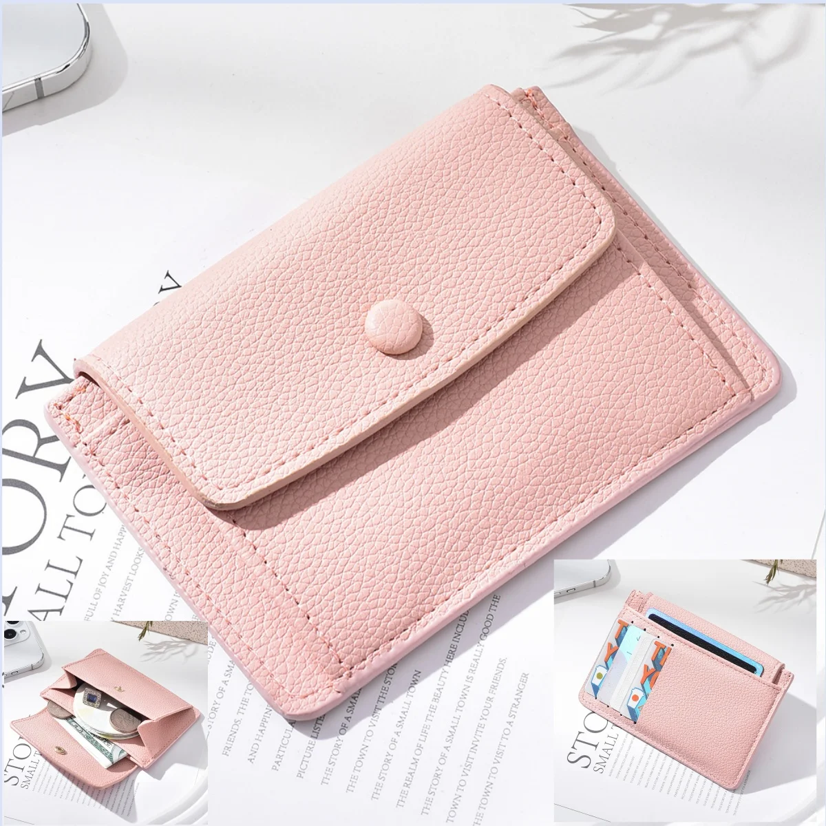 

1Pc Multi Card Slot Holder Ladies Fashion Small Purse Bank Credit Card Bag Coin Coin Pocket Young Girl Purse