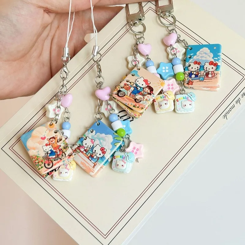 

Hello Kitty Keychains Cute Anime Action Figure Acrylic Toy Key Schoolbag Mobile Phone Pendant Decoration Children Birthday Gifts