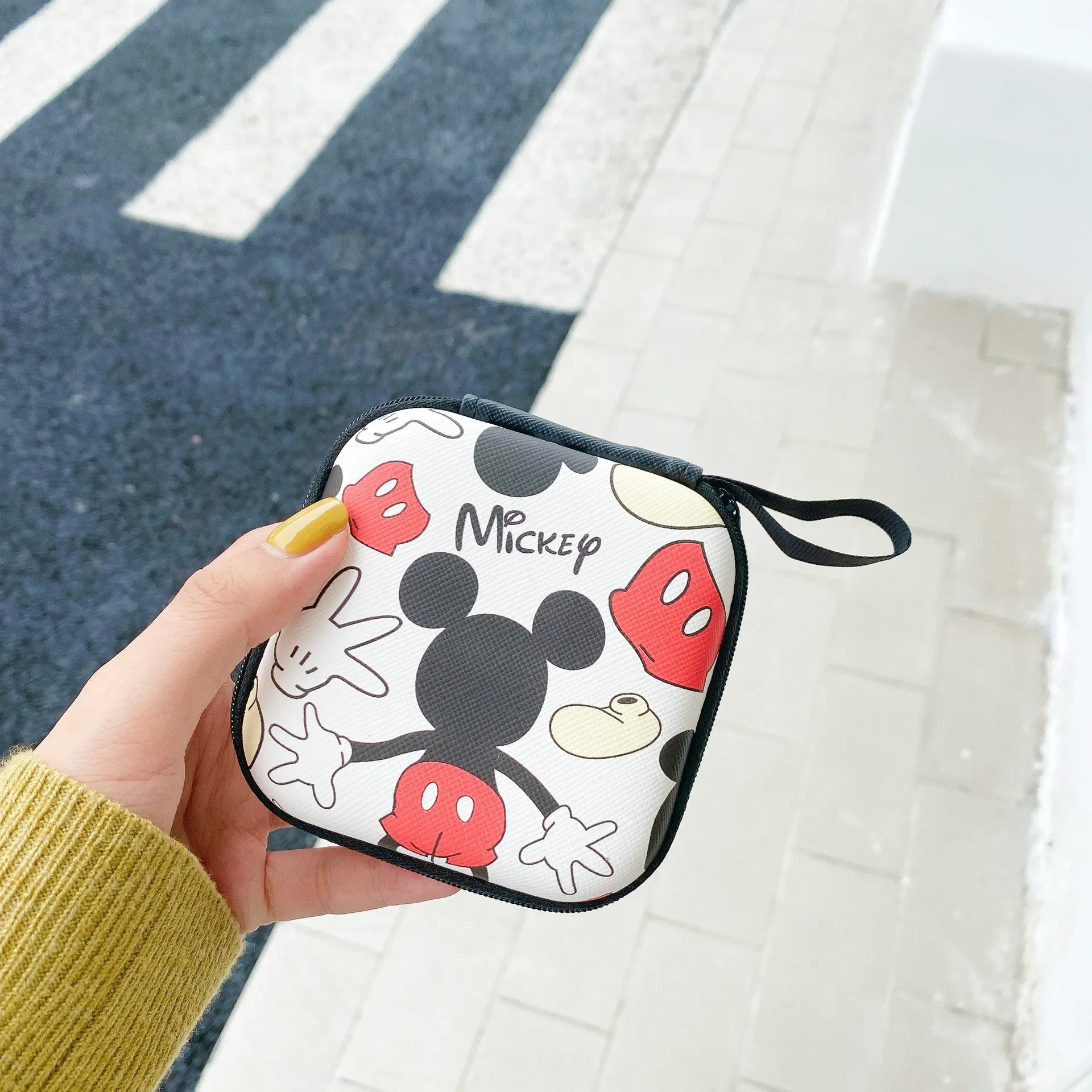 Disney-monedero creativo de princesa de dibujos animados para niña, mini bolsa de monedas, colgante portátil, bolsa de almacenamiento de llaves de