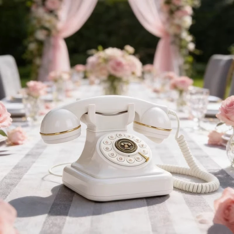 

Audio wedding guestbook, retro phone style, customizable recording function, wedding decorations