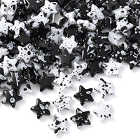 30pcs 13mm Star Acrylic Beads Black White Contrasting Color Spaced Beads DIY Handmade Jewelry Bracelet Necklace Beading Material