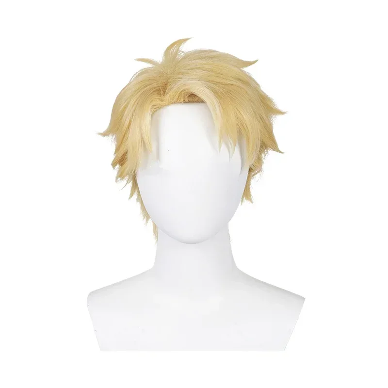 Men Short Straight Synthetic Wig Natural Blonde Brown Hair Wig for Anime Cosplay Party Daily Cosplay Anime Lolita Headpiece