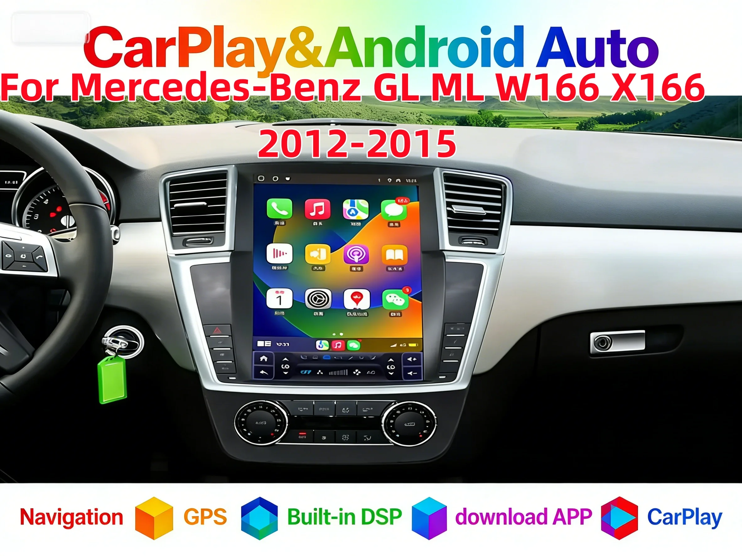 Android13 Multimedia Player For Mercedes Benz ML W166 GL X166 ML300 ML350 ML400 ML550 GL350 GL400 2012-2015 Wireless Carplay BT