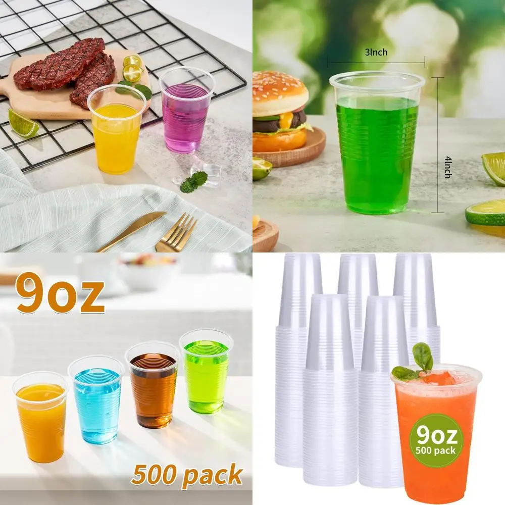 

9 oz Clear Disposable Plastic Cups, Bulk Pack of 2000, Perfect for Parties and Celebrations