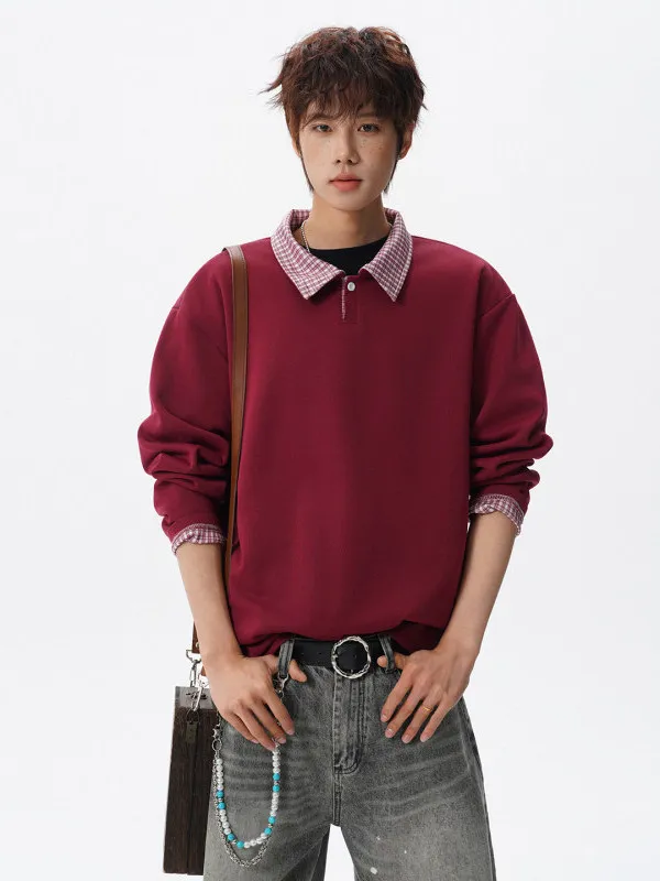 

Мужская зимняя толстовка в американском ретро-стиле с клетчатым узором и цветовыми блоками, с длинными рукавами, свободного кроя, из смесового хлопка и полиэстера, для повседневного образа