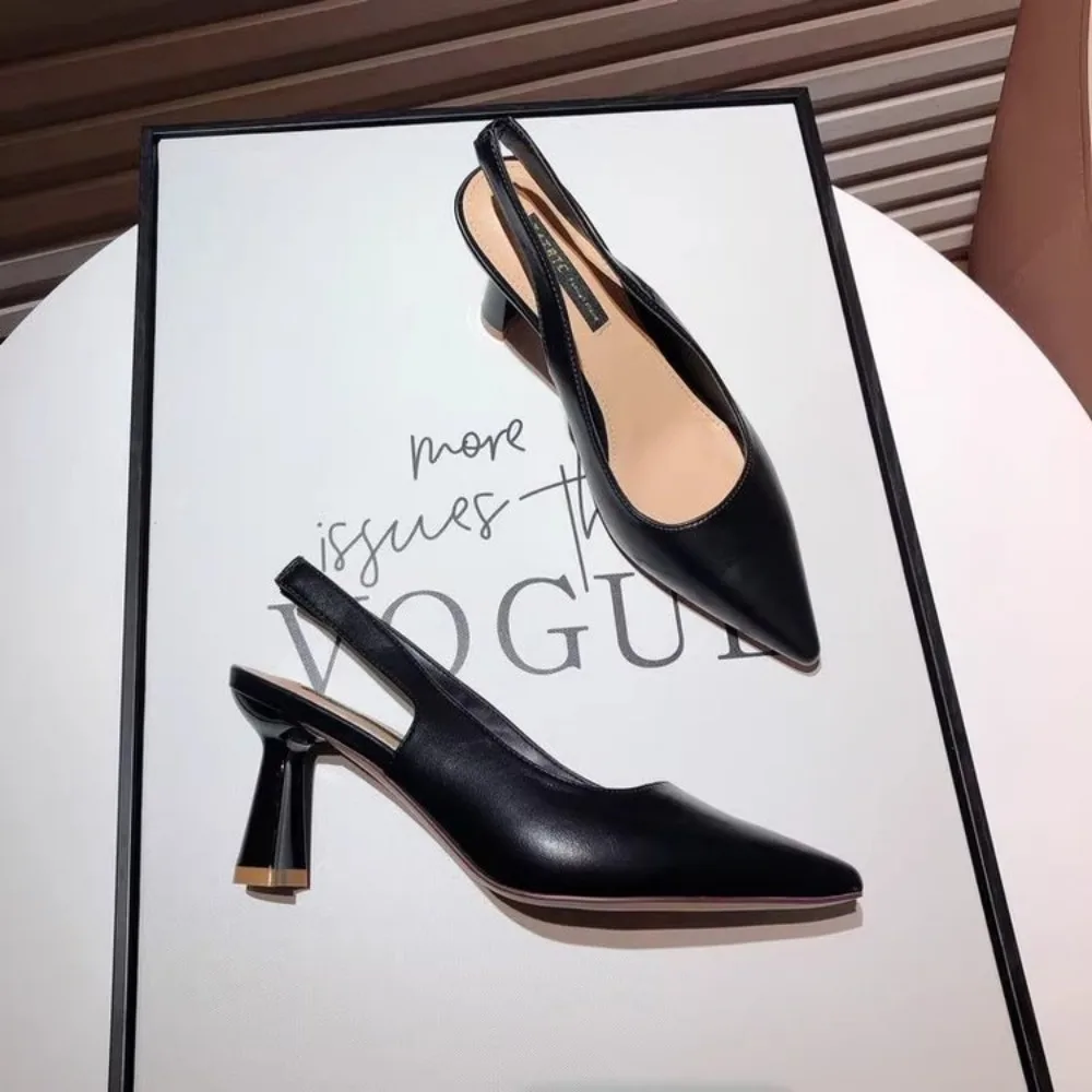 

Summer Fashion party Breathable Pointed Toe Stiletto Heel PU Comfortable and Elegant Women's Shoes Shallow Mouth Sexy Sandals