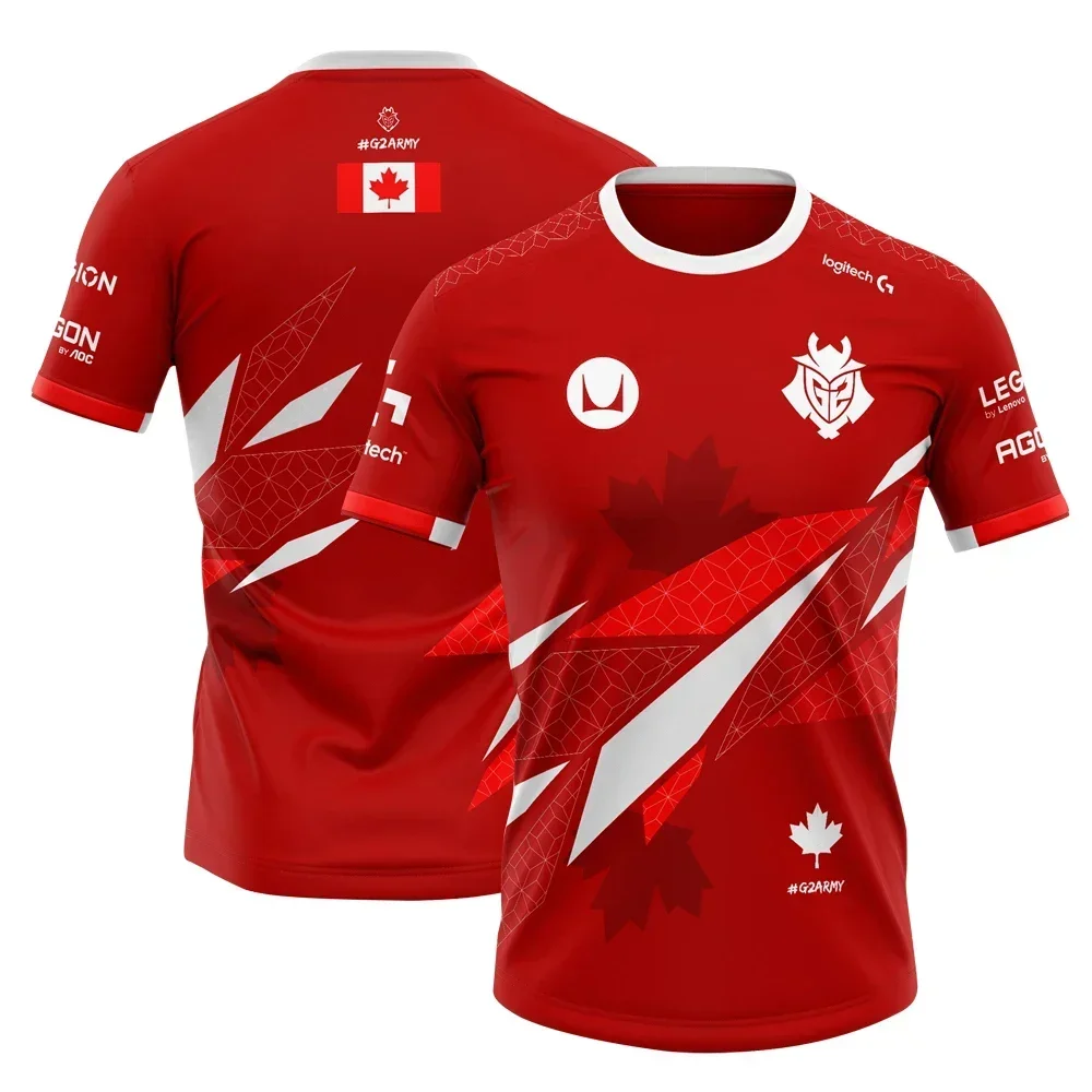 

Summer 3D Printing Men's Short Sleeve League Of Legends S14 Global Finals G2 Team Uniform T-Shirt Boys And Girls Fashion Jersey
