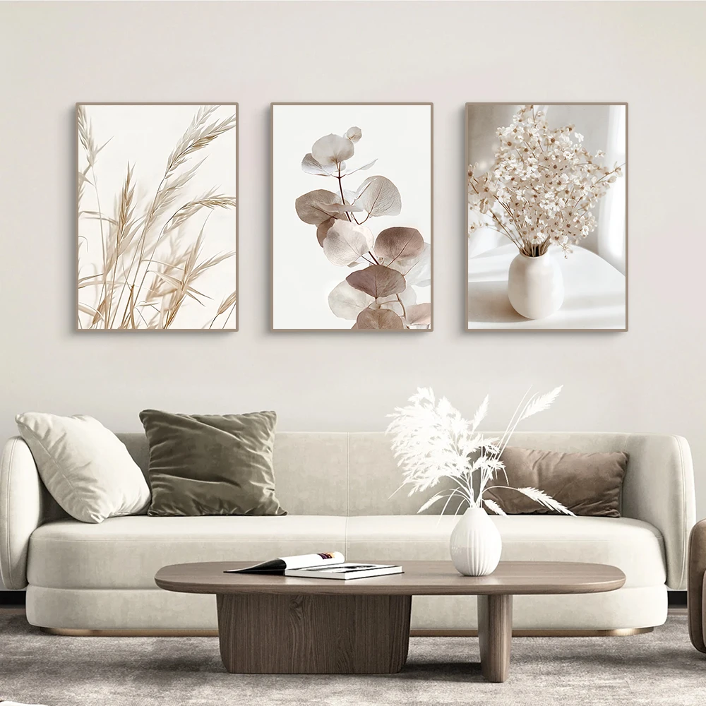 

Bohemian style, ready to hang, no frame, canvas painting, modern wall decoration painting set, suitable for living room, bedroom
