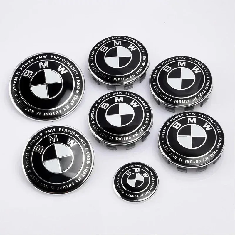 

7pcs 45mm 68mm 74mm 82mm Car Front Hood Emblem rear boot badge Steering wheel for BMW M F30 G01 E36 E39 E87 E46 E90 E92 E53 E94