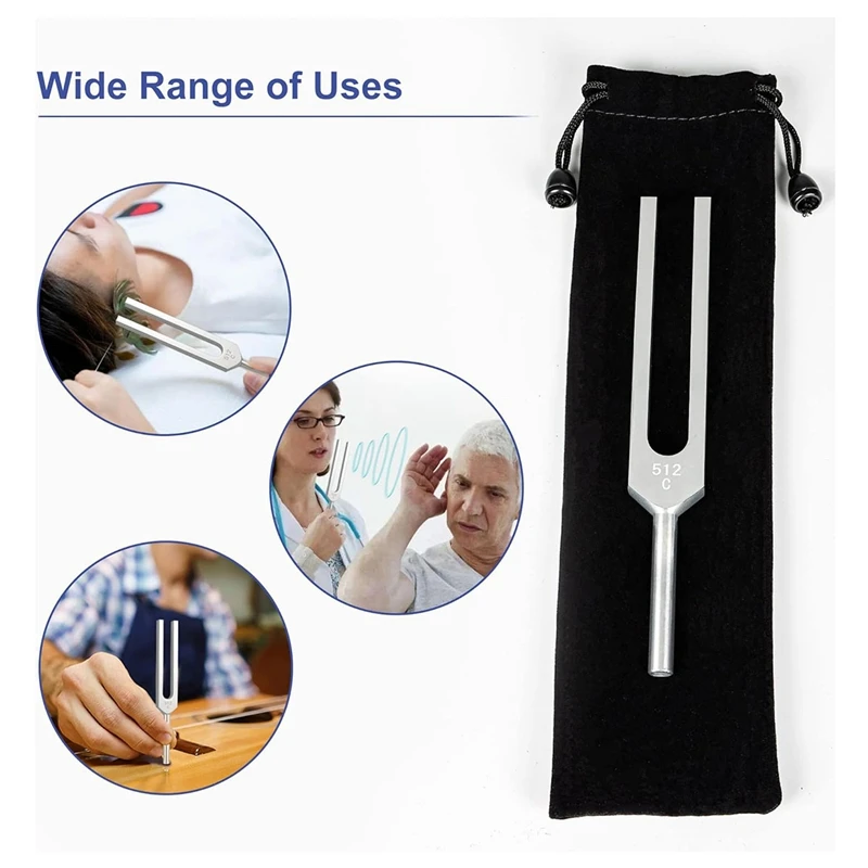 Liga de alumínio Tuning Forks com martelos para Nermentation System Testing, Sound Healing Therapy, 512Hz