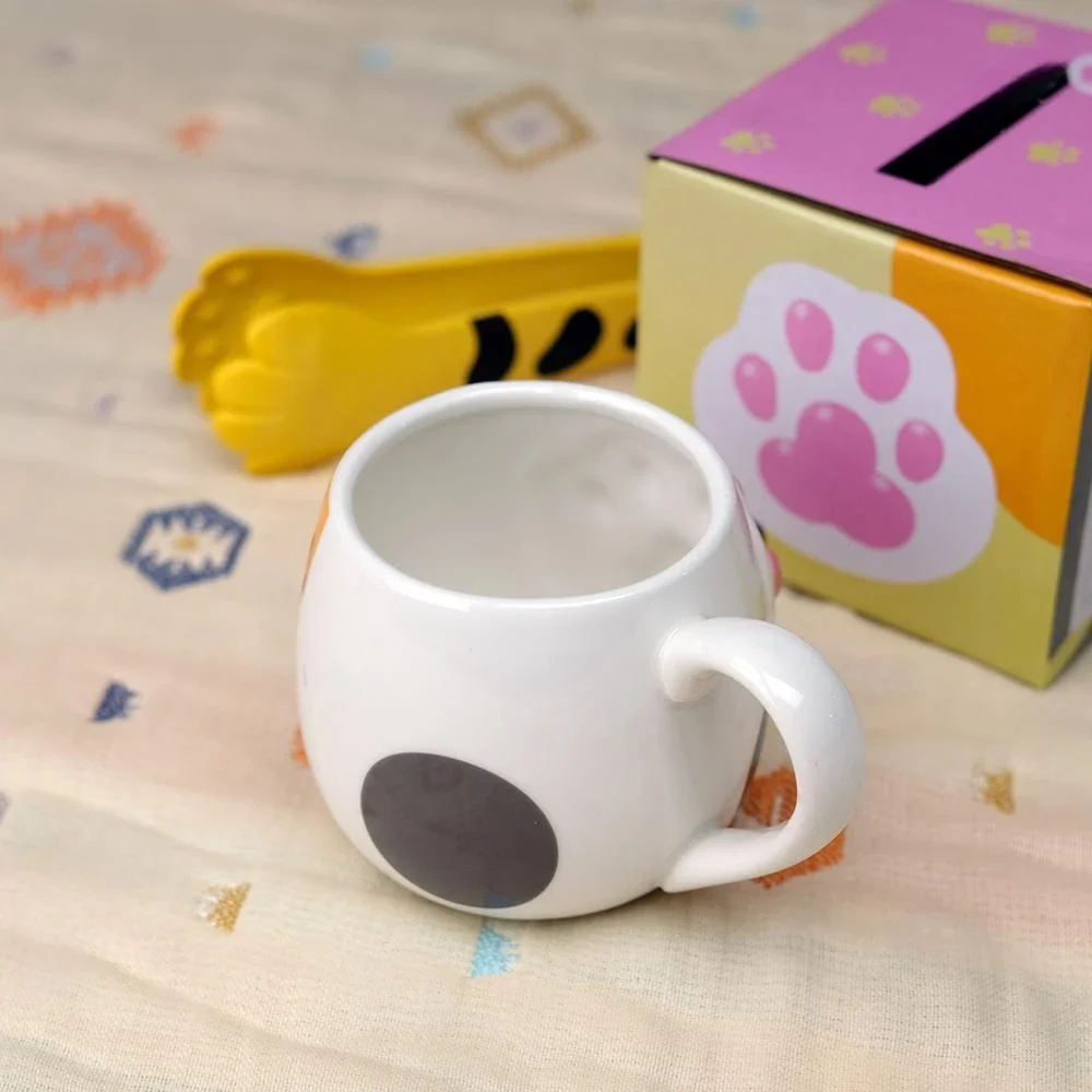 Creative meat pad coffee cup mug ceramic cute cat paw meat ball fun eater water cup