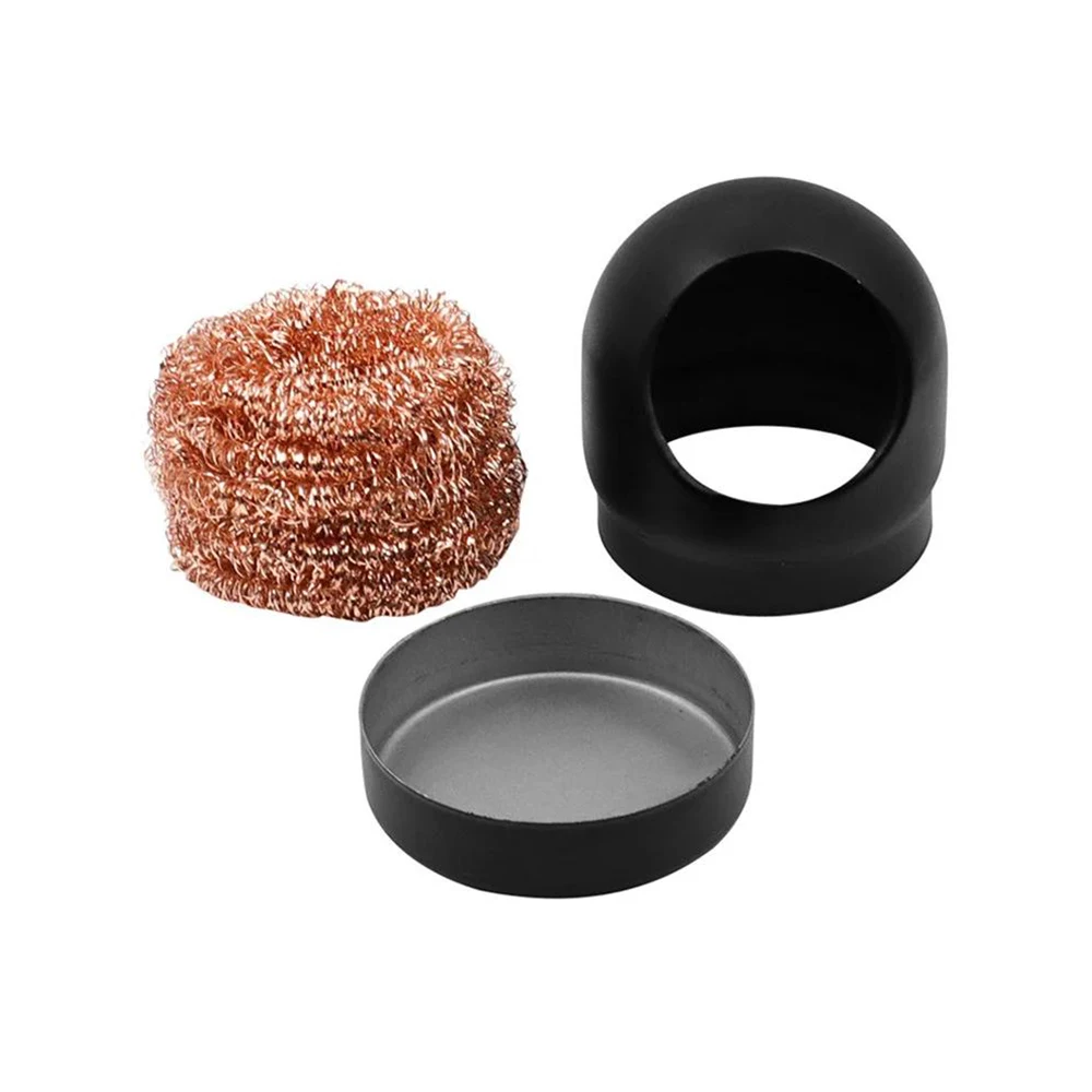 Soldering Iron Tip KIT Cleaner Desoldering Cleaning Ball Welding Mesh Filter Metal Wire Stand Steel Ball Tin Remover Tools