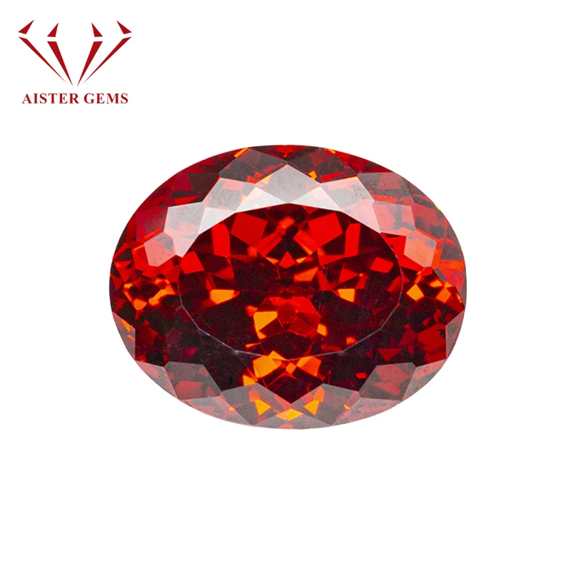 Red Color Oval 100 Faceted Cut Cubic Zirconia Lab Zircon CZ 4K Cutting 5A+ Quality for Jewelry Making