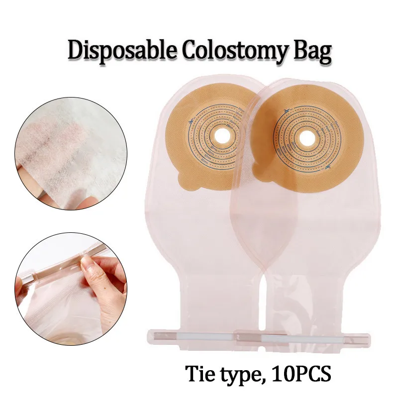 10Pcs One-piece Colostomy Bag Open Seal Strip Design Stool Ostomy Care Bag Cut Size 20-60mm