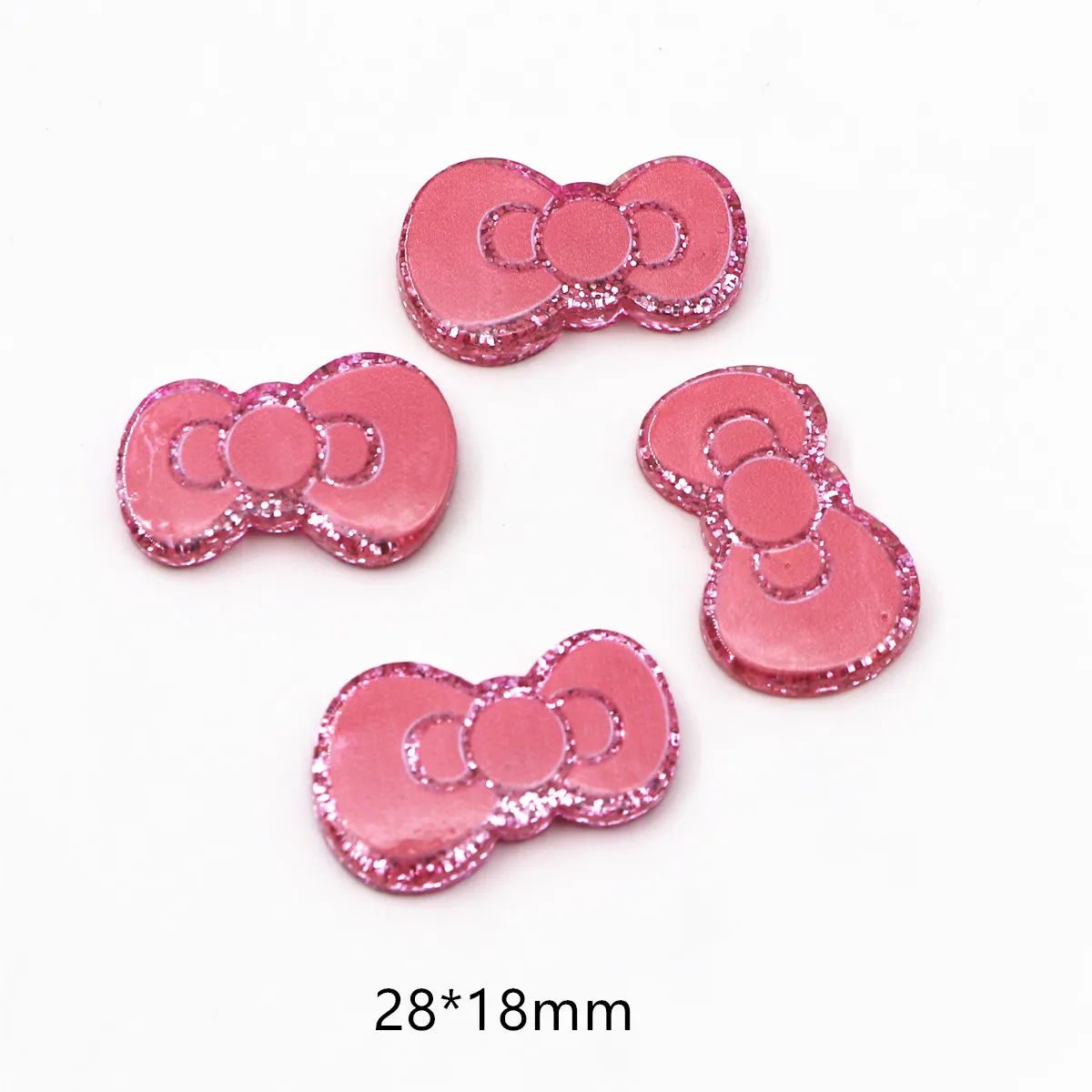 10pcs Resin Glitter Red/Pink/Hot Pink Bow Flatback Cabochon DIY Hair Bow Center Decoration Accessories,28*18mm