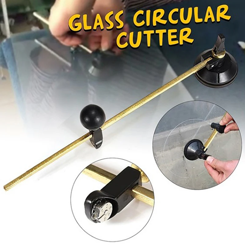 1pcs Professional Circle Circular Glass Cutter Cutting With Round Handle Suction Cup Tool 200/300/400mm