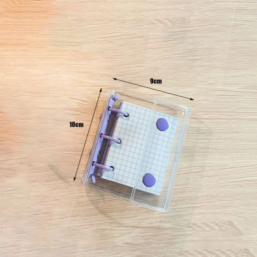 Waterproof PVC A8 binder Transparent Multiple Colors Loose leaf notebook double-buckle 3-hole Mini binder Students