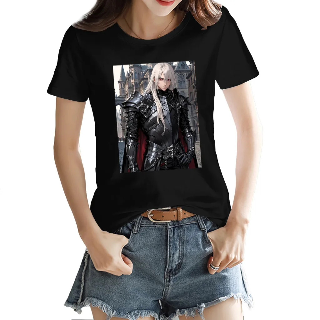 

Red eyes black knight Women's Creative Luxury, High-Quality Summer Printed T-Shirt, Loose Casual Cotton, Round Neck Short Sleeve