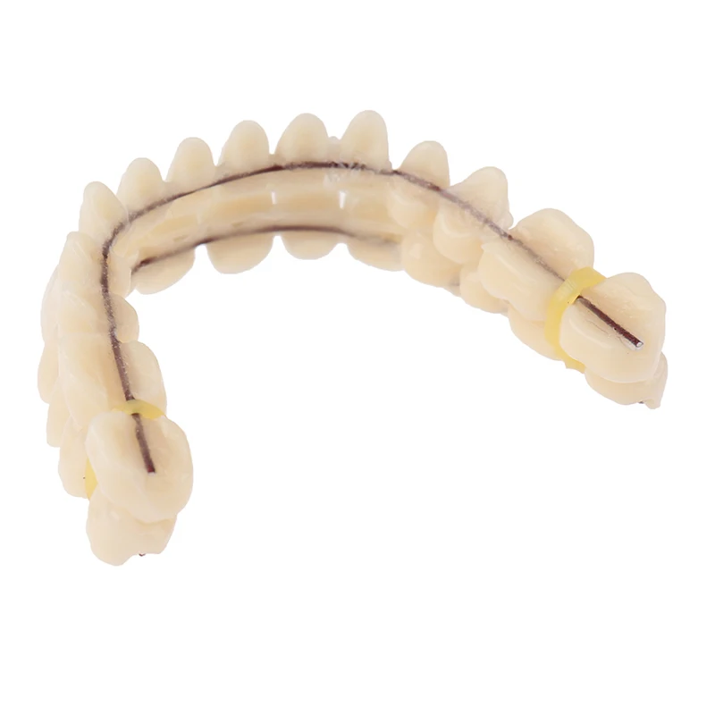 28-teiliges Set Kunstharz-Zahnersatz für Ober- und Unterkiefer, A2-Farbe, Konturierte Künstliche Zähne, Dental-DIY-Zahnersatz-Werkzeug – Detail 5
