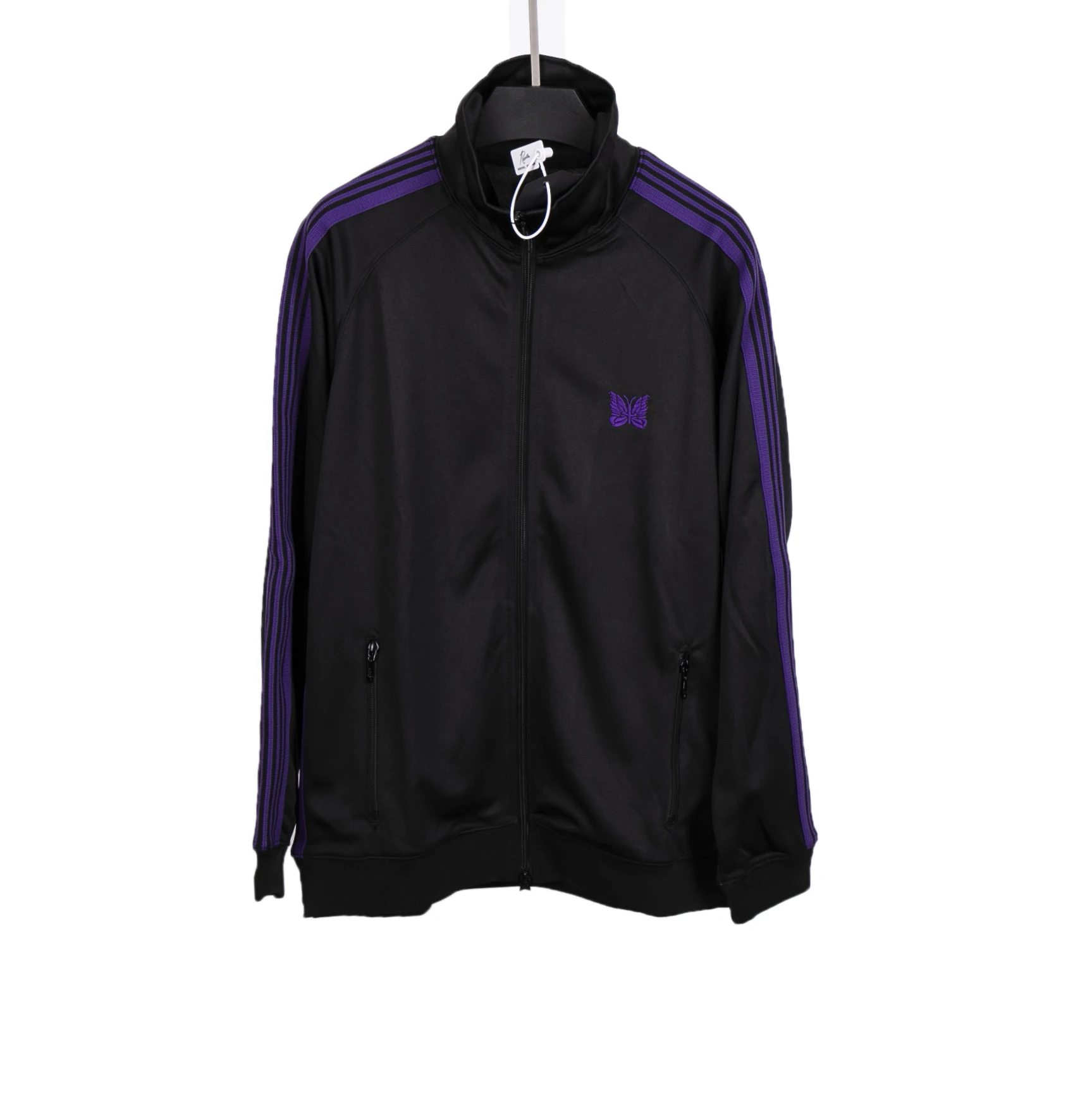 

Needles Embroidery Zipper Casual Jaet Thin Sport Open Cardigan Loose Men's Cotton Polyester Autumn Winter Streetwear
