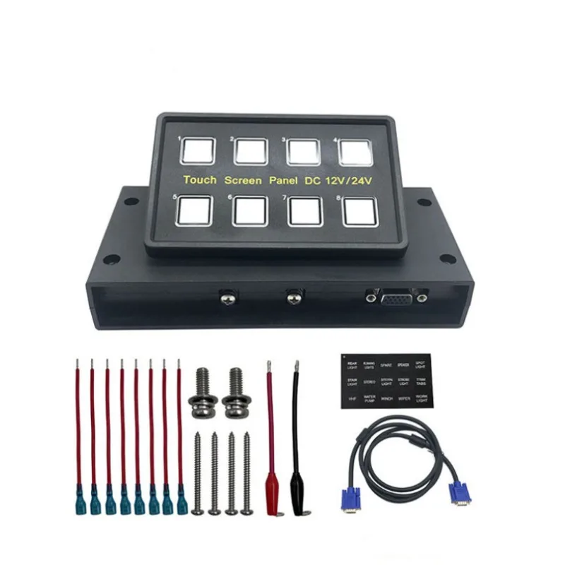 8 Digit Touch Switch Panel 12/24V Touch Switch Panel Suitable for RV Yacht Off-road Vehicle Modification