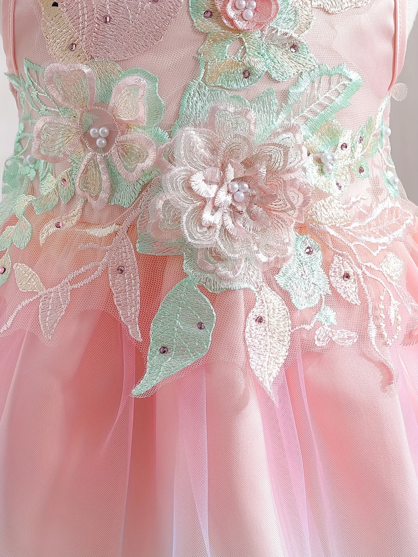 Flower-patterned sleeveless princess dress in pink for baby girl in summer, baby girl's outfit today, Valentine's Day gift