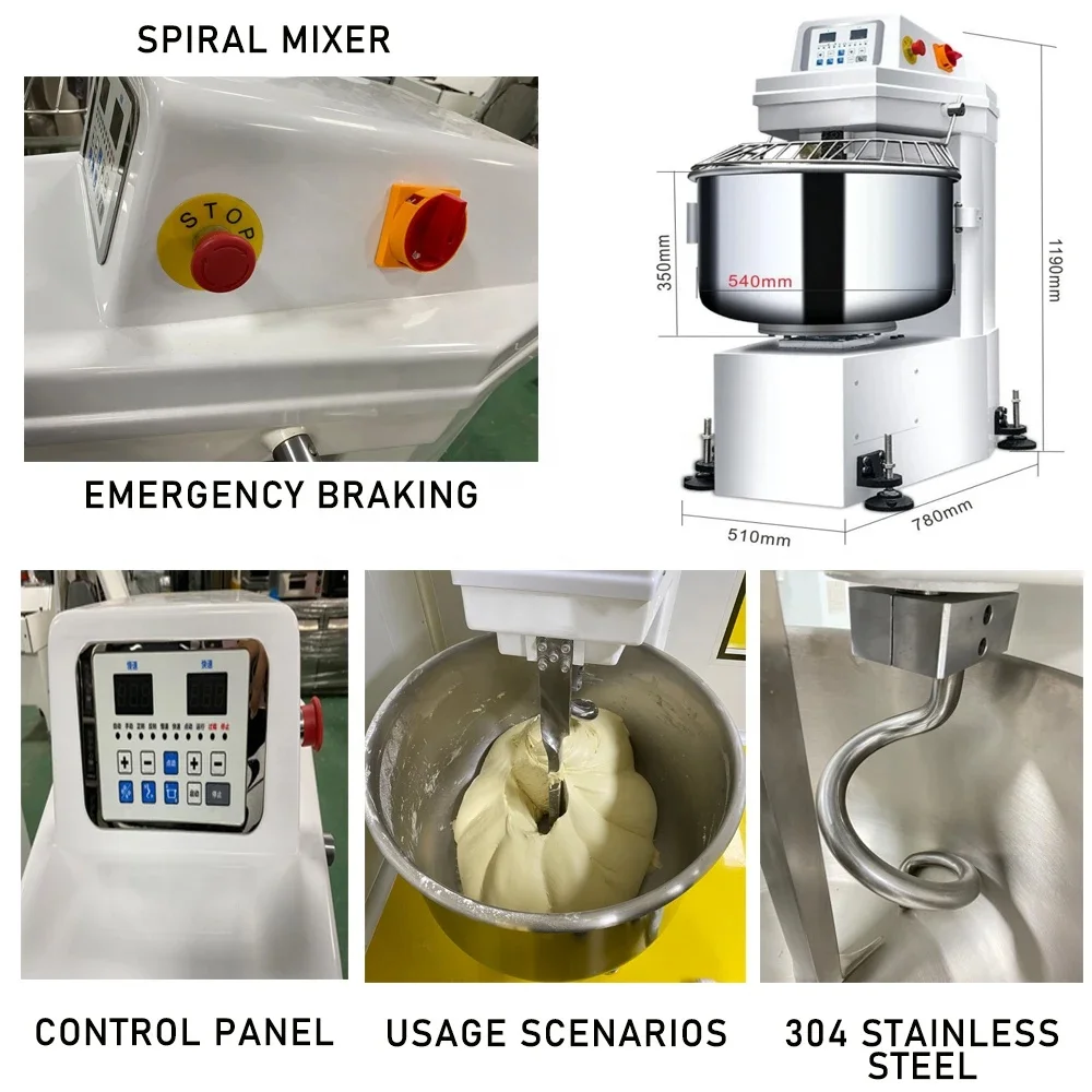 Customized Commercial Dough Mixer Machine 50 Kg 150kg Kneading Capacity For Bakery And Home Use