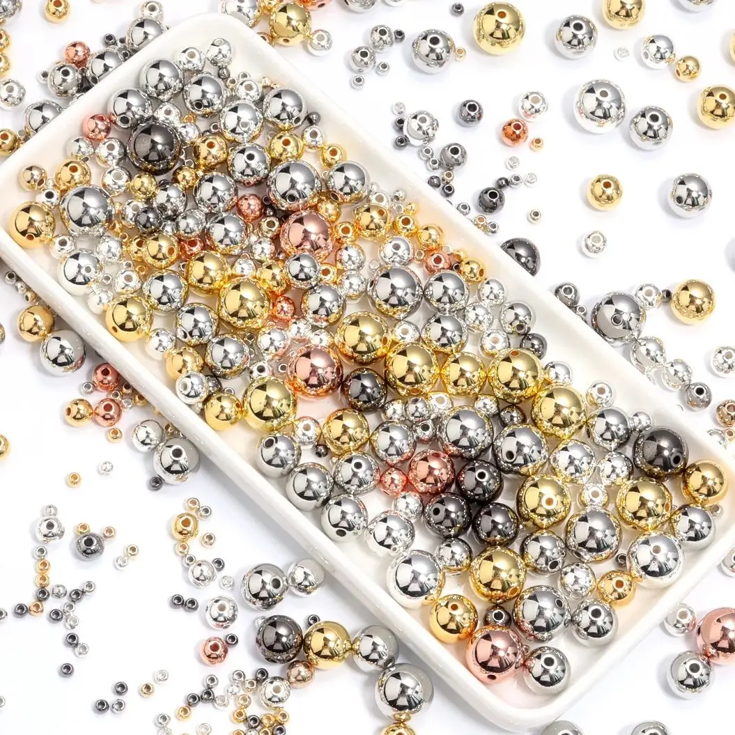 20-500Pcs 3/4/5/6/7/8/10/12/14mm CCB Beads Round Loose Spacer Beads For Jewelry Making DIY Bracelet Necklace Charms Accessories
