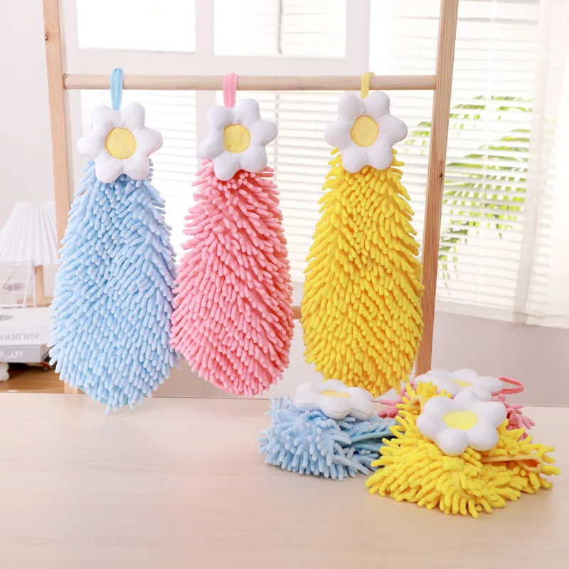 Egg Flower Hand Towel Soft Bath Towels Kitchen Absorbent Cleaning Cloth Hanging Towels Bathroom kitchen Hand Cloth